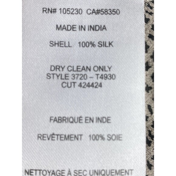 F. Joie Silk Blouse Size L Multicolor 3/4 Sleeve Round Neck - Picture 8 of 9